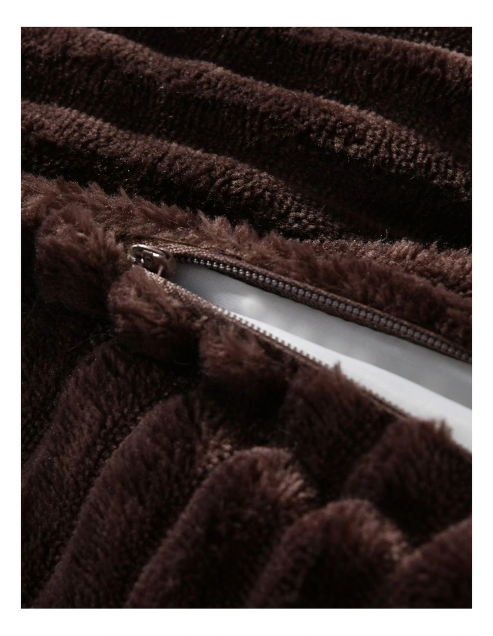 Cadence & Co. Mini Wilde Ribbed Luxe Fleece Beanbag Lounge Cover Chestnut Brown image 5