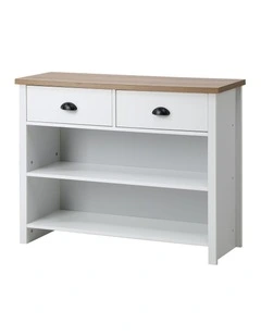Oikiture Console Table Wood Sofa Table Hall Side Entry with 2 Drawers