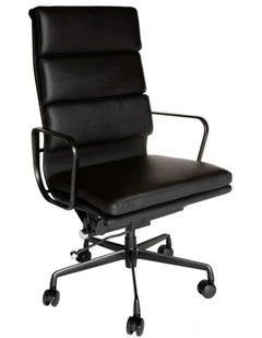 Replica Eames High Back Soft Pad Office Chair, All Black
