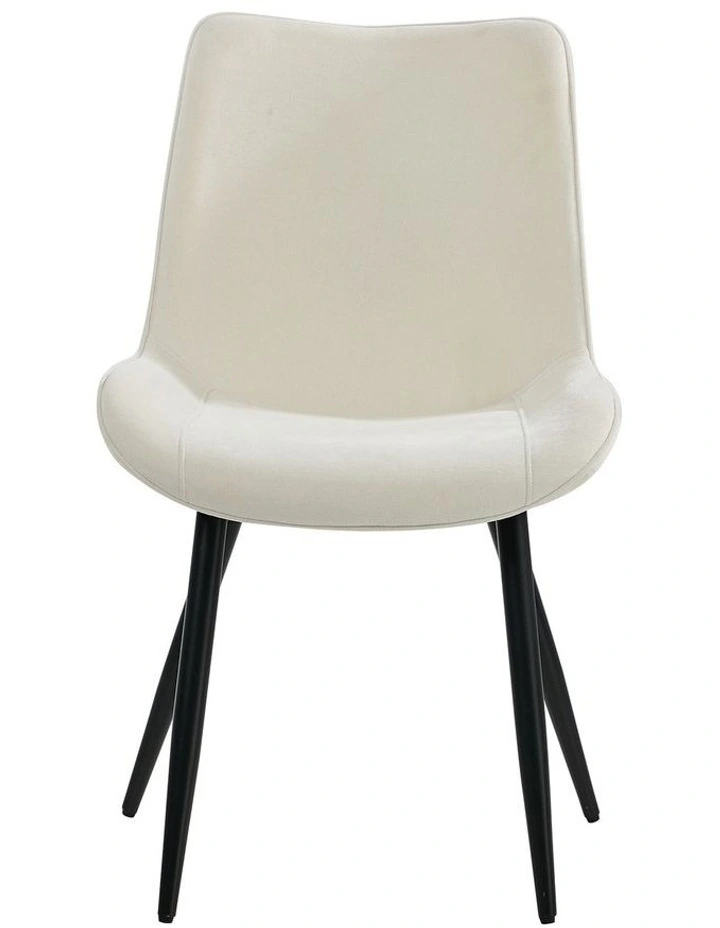 Oikiture 2x Dining Chairs Kitchen Accent Chairs Upholstered Linen Fabric White image 2
