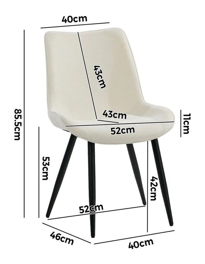 Oikiture 2x Dining Chairs Kitchen Accent Chairs Upholstered Linen Fabric White image 3