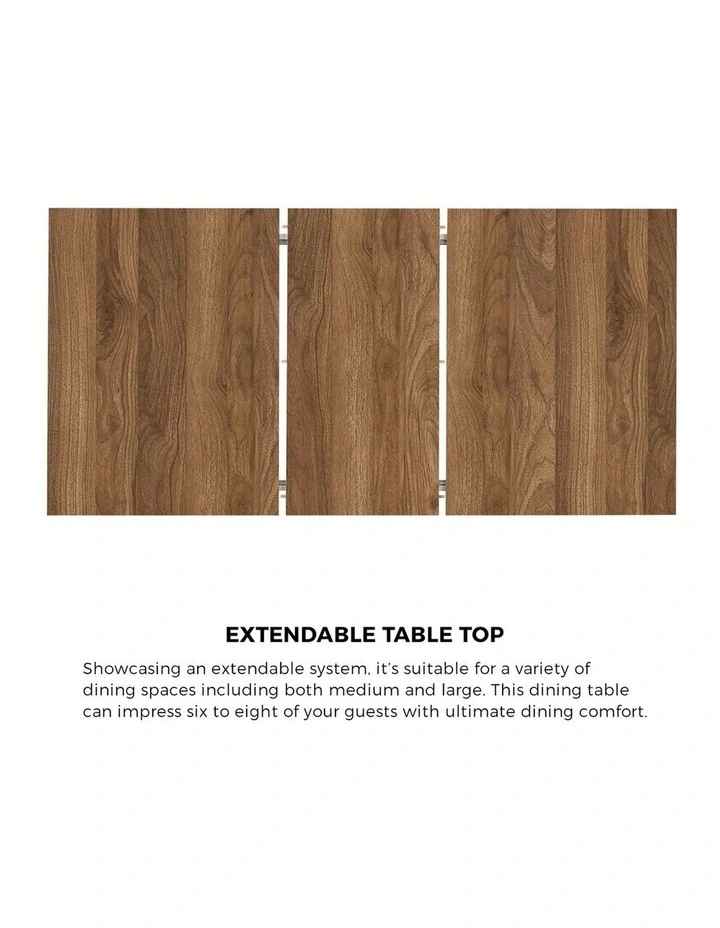 Oikiture 160cm Extendable Dining Table Kitchen Restaurant Cafe Table Walnut image 6