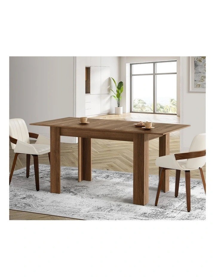 Oikiture 160cm Extendable Dining Table Kitchen Restaurant Cafe Table Walnut image 7