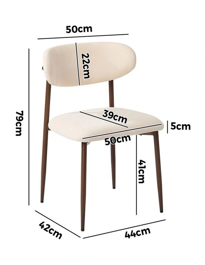 Oikiture 4x Dining Chairs Kitchen Chair Cafe Lounge Chair Boucle Walnut&Beige image 3