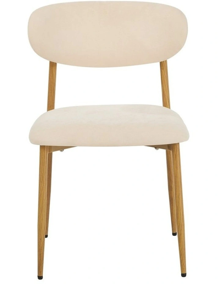 Oikiture 4x Dining Chairs Kitchen Chair Cafe Lounge Chair Boucle Beige&Natural image 2