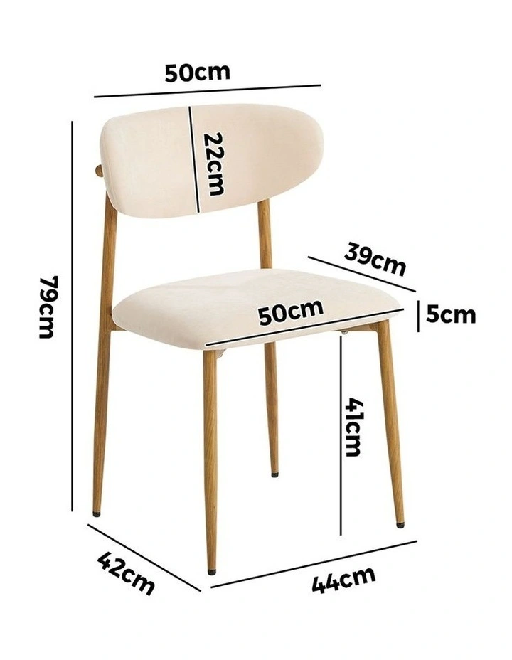 Oikiture 4x Dining Chairs Kitchen Chair Cafe Lounge Chair Boucle Beige&Natural image 3