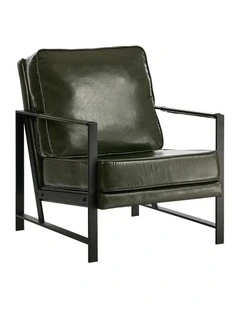 Oikiture Lounge Armchair Sofa Chair Faux Leather Accent Armchairs Green