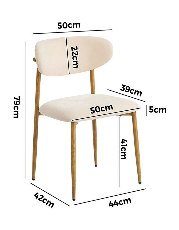 Oikiture 2x Dining Chairs Kitchen Chair Cafe Lounge Chair Boucle Beige&Natural image 3