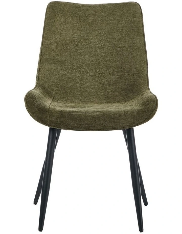 Oikiture 4x Dining Chairs Kitchen Accent Chairs Upholstered Linen Fabric Green image 2