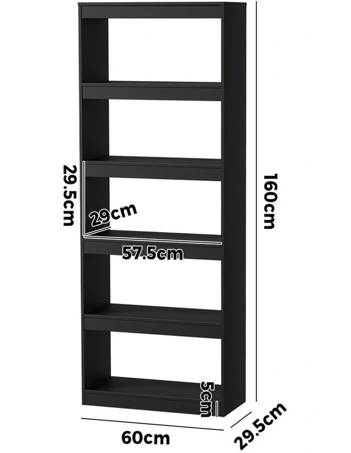 Oikiture 5 Tier Bookshelf Bookcase Display Shelf Open Storage Cabinet Black image 3