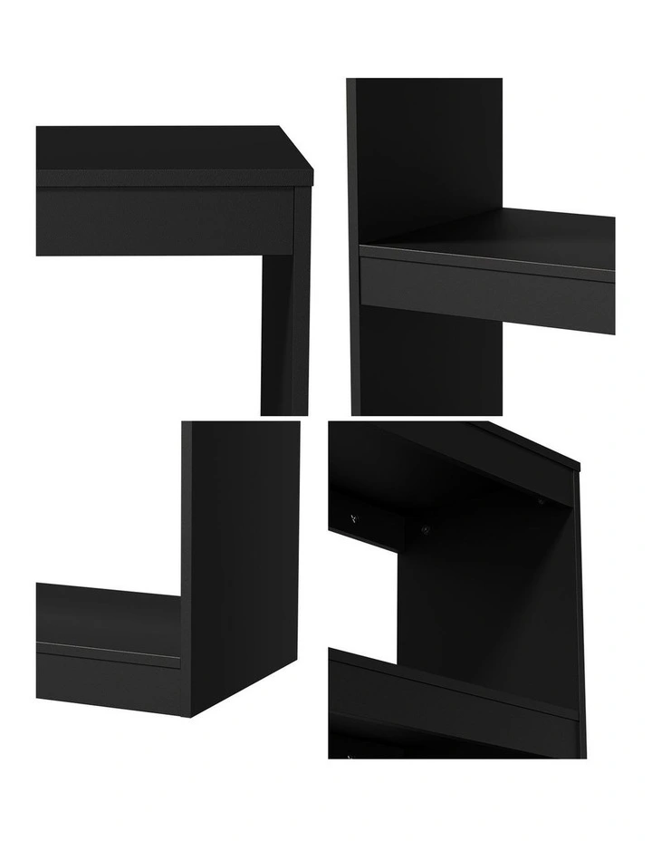 Oikiture 5 Tier Bookshelf Bookcase Display Shelf Open Storage Cabinet Black image 6