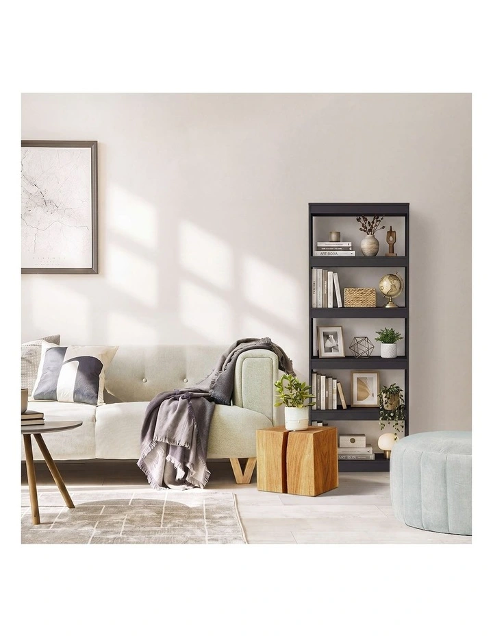 Oikiture 5 Tier Bookshelf Bookcase Display Shelf Open Storage Cabinet Black image 7