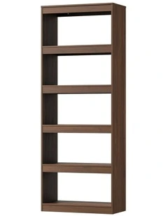 Oikiture 5 Tier Bookshelf Bookcase Display Shelf Open Storage Cabinet Walnut