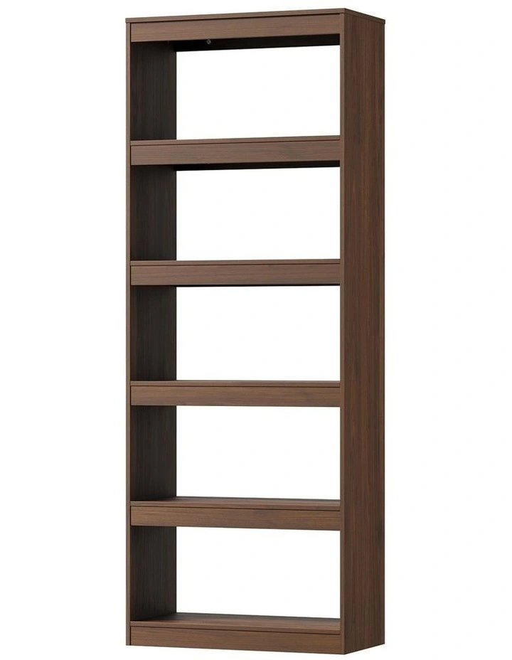 Oikiture 5 Tier Bookshelf Bookcase Display Shelf Open Storage Cabinet Walnut image 1