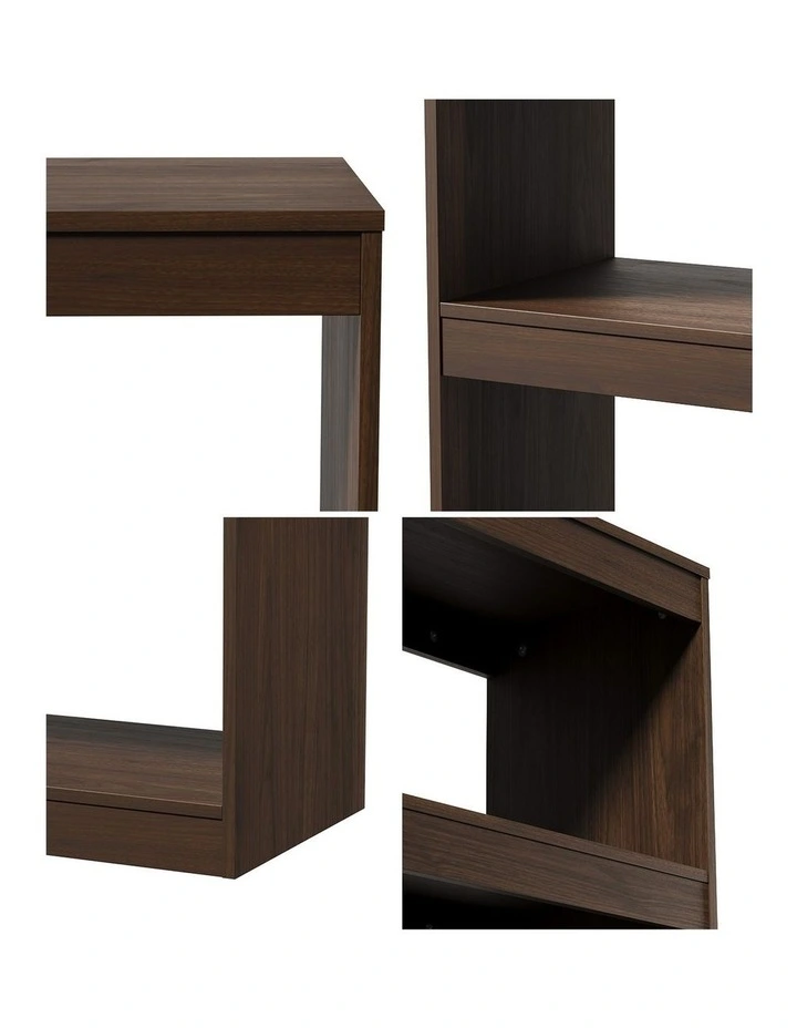 Oikiture 5 Tier Bookshelf Bookcase Display Shelf Open Storage Cabinet Walnut image 6