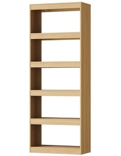 Oikiture 5 Tier Bookshelf Bookcase Display Shelf Open Storage Cabinet Natural