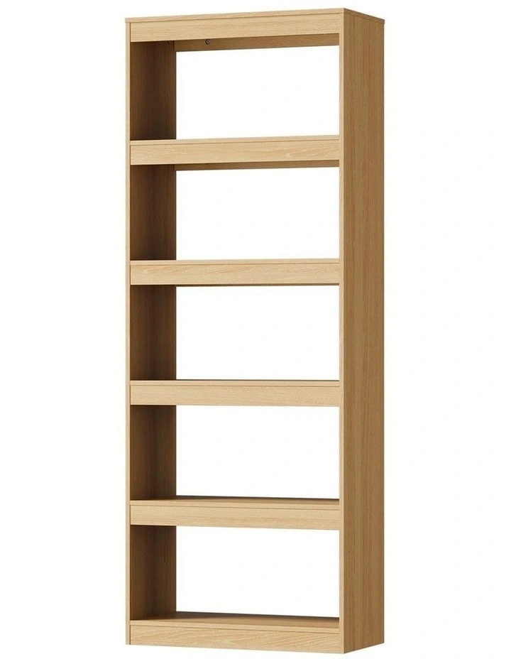 Oikiture 5 Tier Bookshelf Bookcase Display Shelf Open Storage Cabinet Natural image 1
