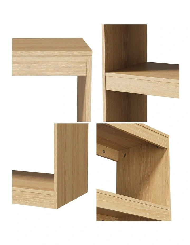 Oikiture 5 Tier Bookshelf Bookcase Display Shelf Open Storage Cabinet Natural image 6