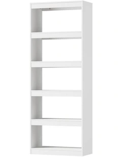 Oikiture 5 Tier Bookshelf Bookcase Display Shelf Open Storage Cabinet White
