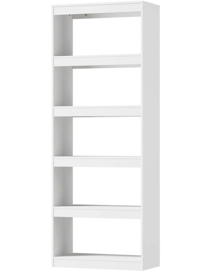 Oikiture 5 Tier Bookshelf Bookcase Display Shelf Open Storage Cabinet White image 1
