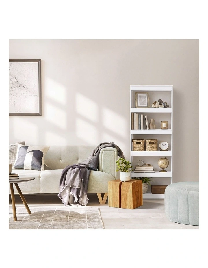 Oikiture 5 Tier Bookshelf Bookcase Display Shelf Open Storage Cabinet White image 7