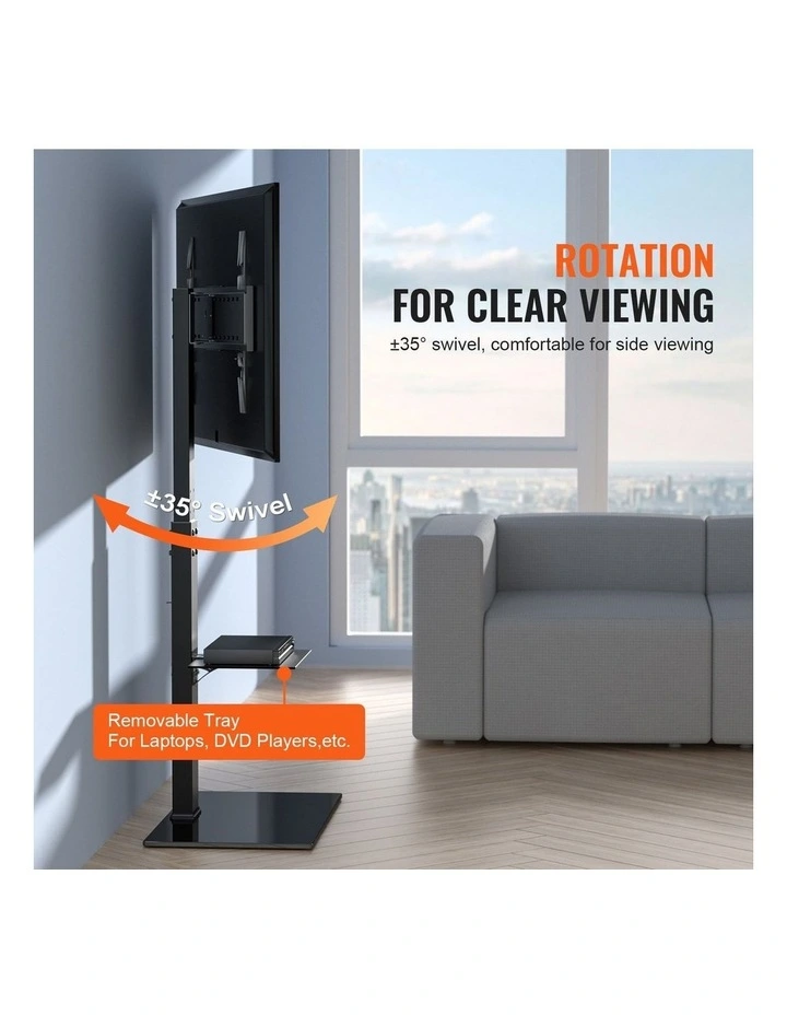 Black Swivel TV Stand 32-85 Inch Heavy Duty Adjustable Mount Stand image 3