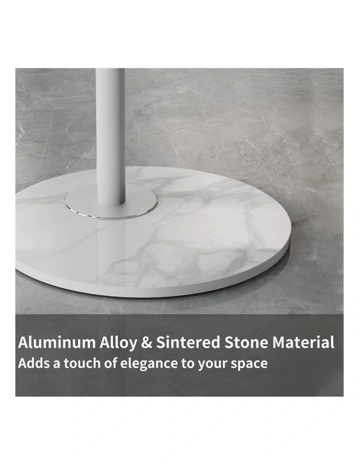 White 40-75 Inch Swivel TV Floor Stand with Sintered Stone Base and Height Adjust image 6