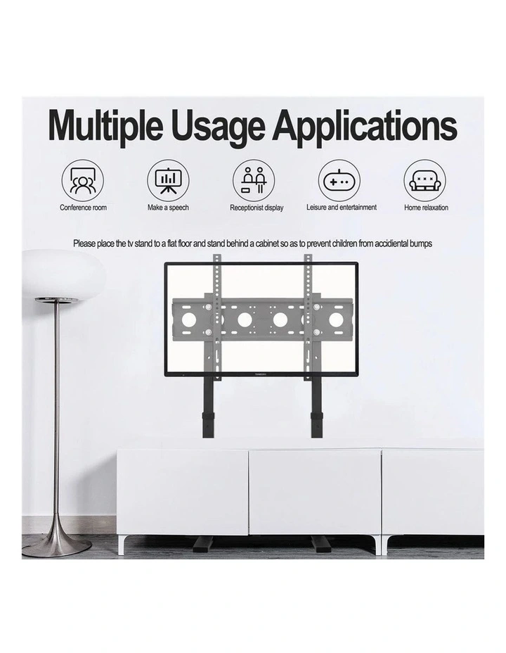 Black Adjustable Free Standing TV Stand with Cable Management for 32-65 Inch Screens image 5