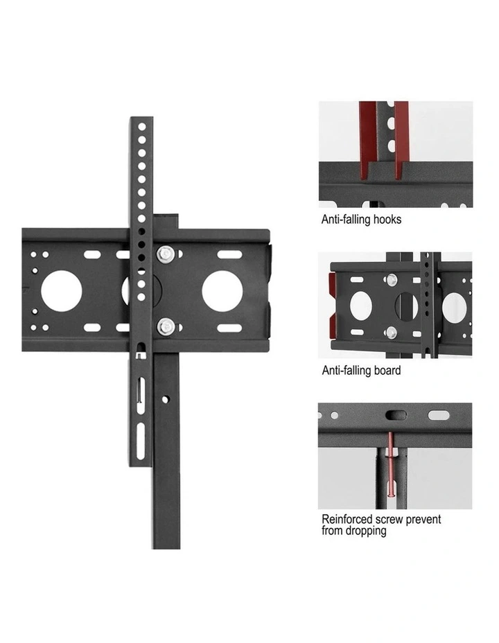 Black Adjustable Free Standing TV Stand with Cable Management for 32-65 Inch Screens image 6