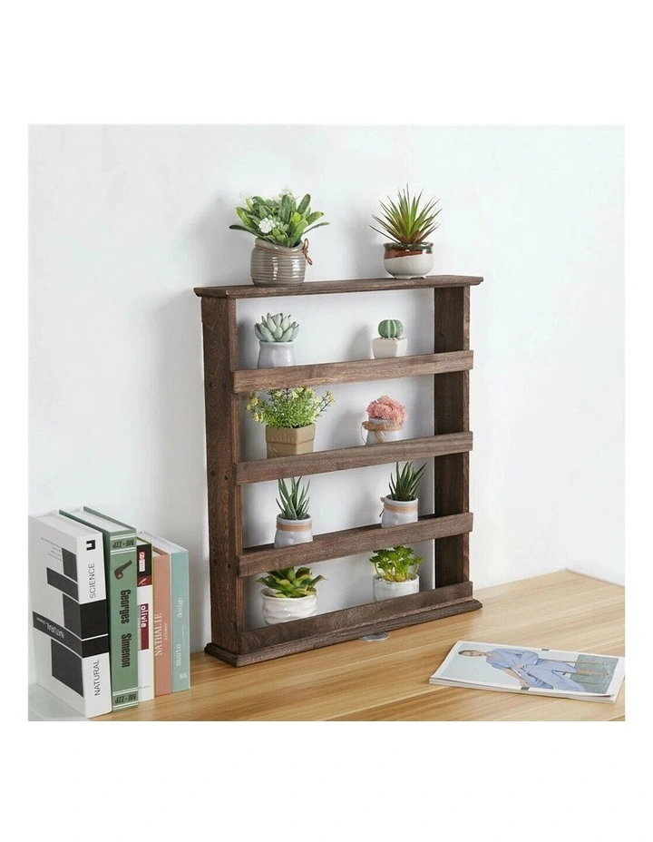 4-Tier Rustic Wood Spice Rack image 5