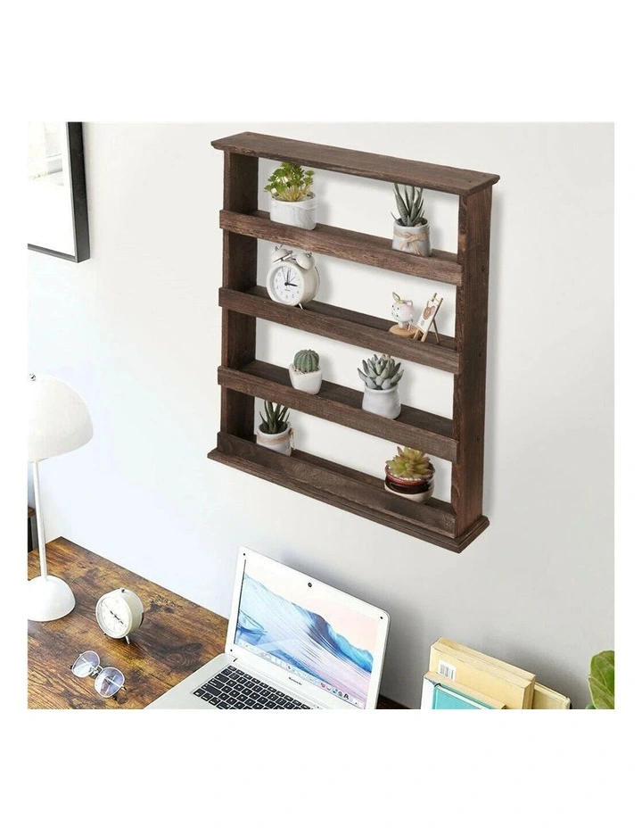 4-Tier Rustic Wood Spice Rack image 6