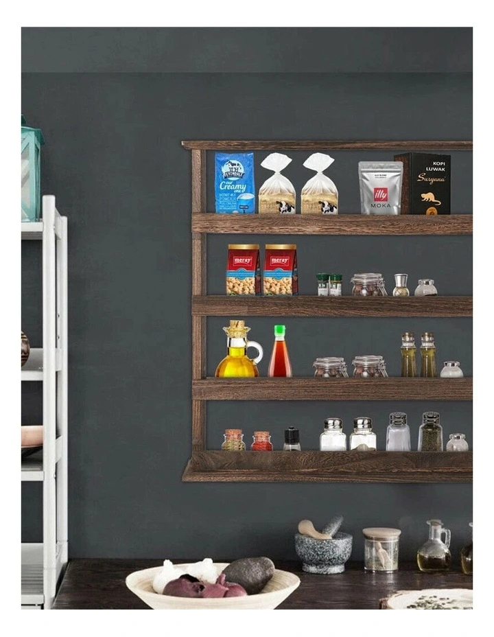 4-Tier Rustic Wood Spice Rack image 7