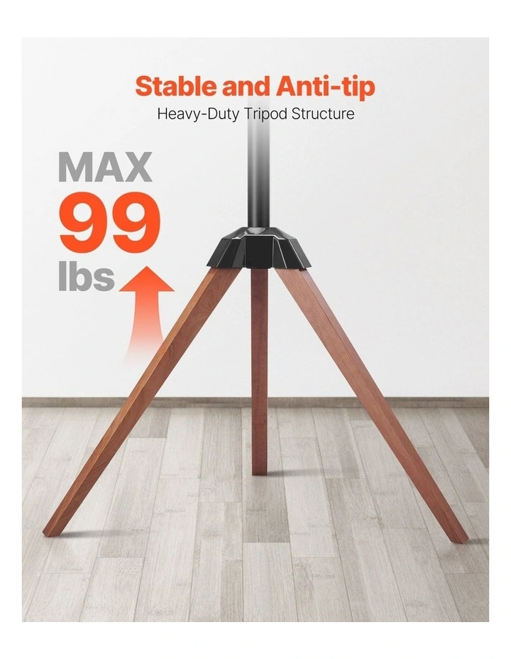 Black Tripod TV Stand 40 to 65 Inch Easel Floor Mount Adjustable image 4