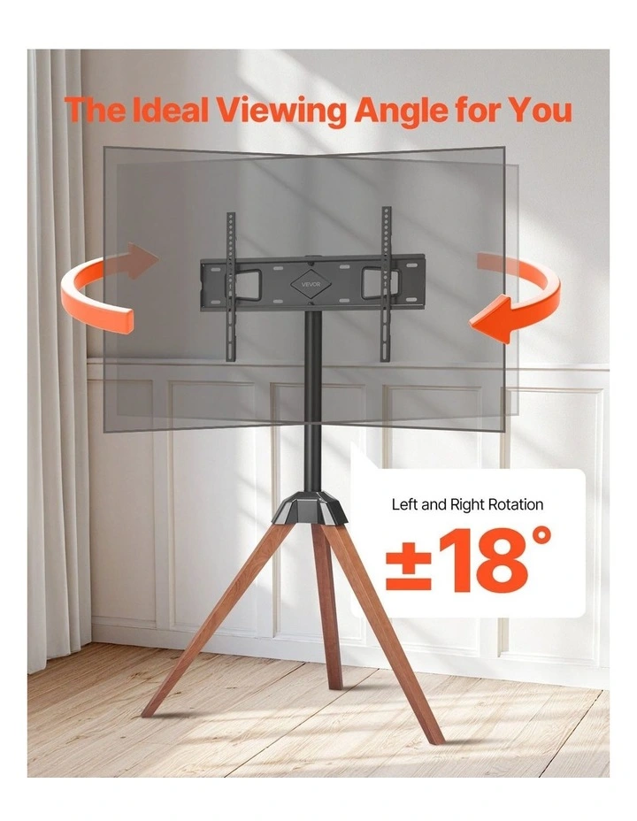 Black Tripod TV Stand 40 to 65 Inch Easel Floor Mount Adjustable image 5