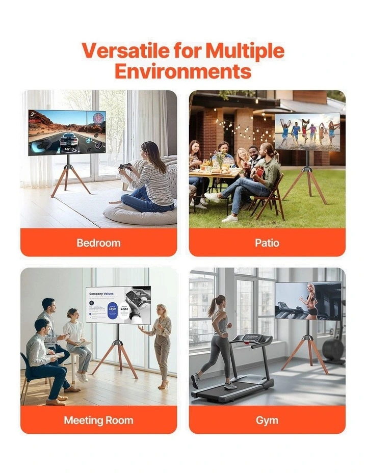 Black Tripod TV Stand 40 to 65 Inch Easel Floor Mount Adjustable image 6
