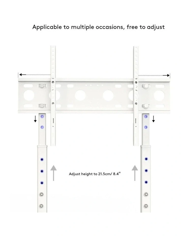 White Adjustable Free Standing TV Stand with Cable Management for 32-65 Inch TVs image 4