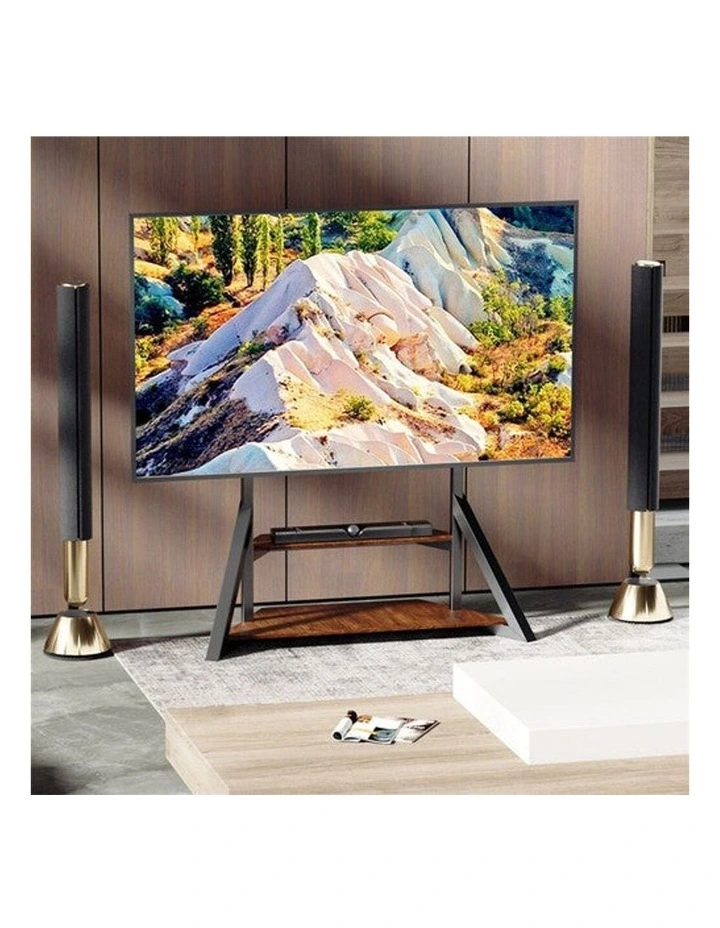 Black Brown 65-100 Inch Industrial TV Stand With Rustic Shelves For Home Cinema image 3