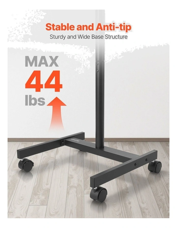 Portable TV Stand 17 to 55 Inch Rolling TV Cart with Rotation Mount image 4