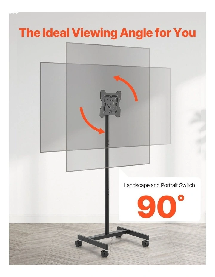 Portable TV Stand 17 to 55 Inch Rolling TV Cart with Rotation Mount image 5