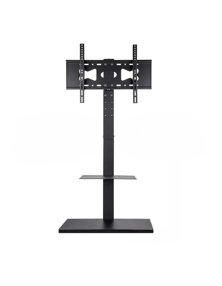 Black Modern TV Stand with Swivel Mount & Adjustable Shelf for Home or Office image 1