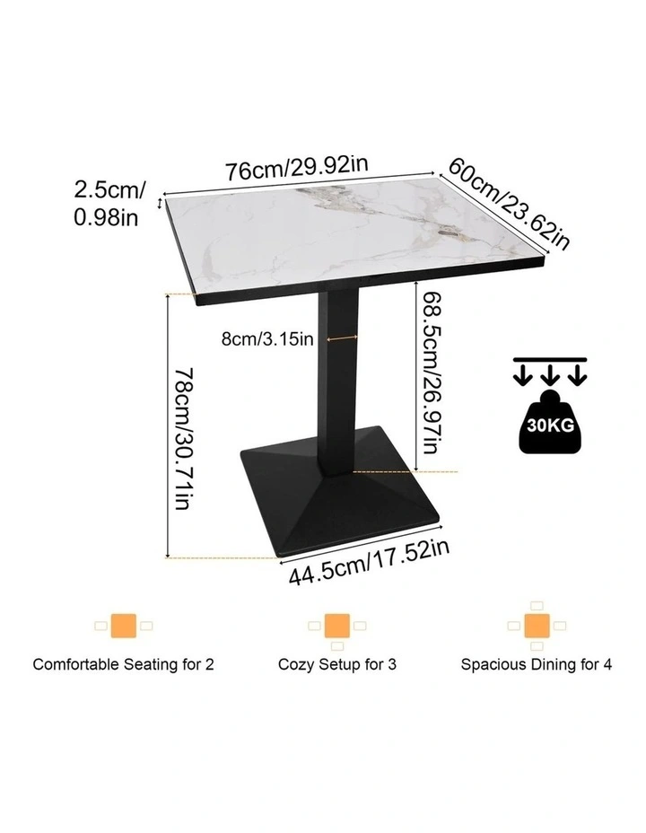 Jade White Black Dining Table Sintered Stone Top Modern Kitchen Table image 5