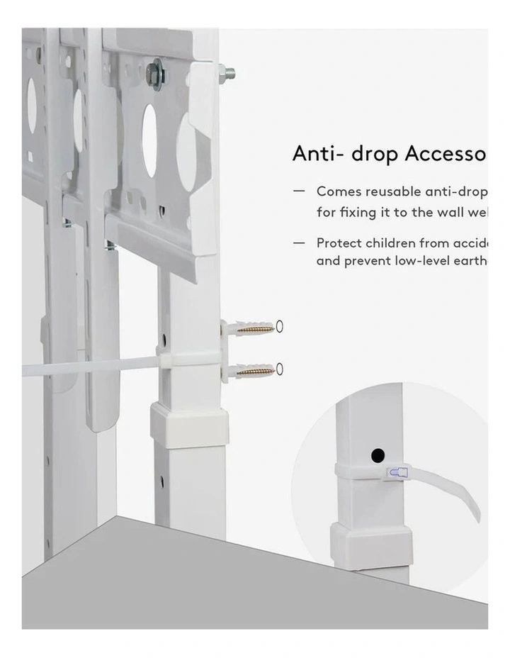 White Adjustable Freestanding TV Stand for 32100 Inch Screens with Cable Management image 7
