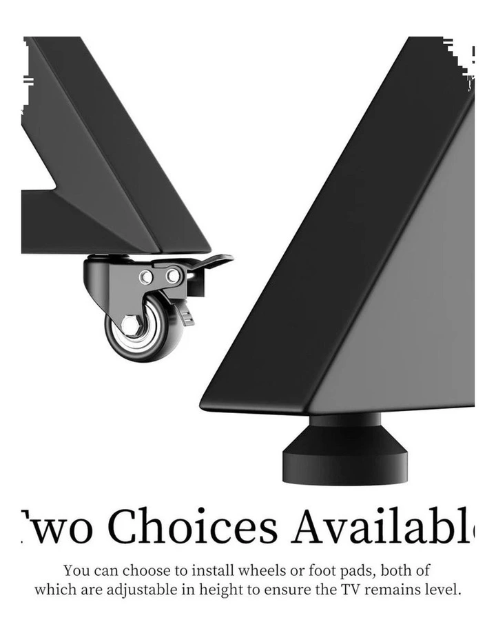White Heavy Duty TV Floor Stand with 2-Tier Shelves for 65-100 Inch Large Screens image 7