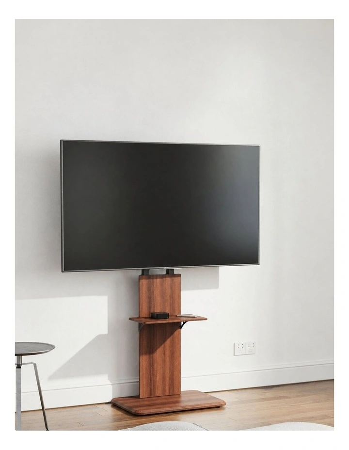 Brown 5-Level Adjustable Heavy Duty TV Floor Stand with Sturdy Bracket for Up to 65 TVs image 2