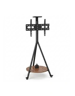 White Natural Tripod Tv Stand Floor Mount Adjustable Shelf Modern Design
