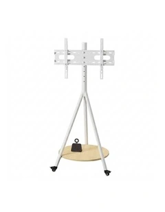 Black Walnut Tripod Tv Stand Floor Mount Adjustable Shelf Modern Style