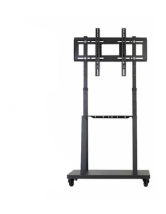 Heavy Duty Rolling TV Stand with Adjustable Height, Shelves and Lockable Wheels for 32-80