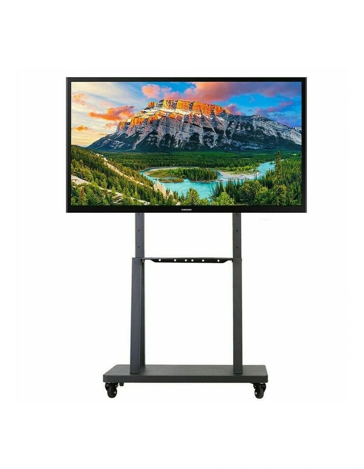Heavy Duty Rolling TV Stand with Adjustable Height, Shelves and Lockable Wheels for 32-80 image 4