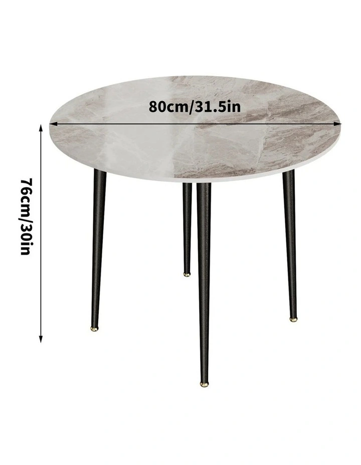 Black Round Sintered Stone Coffee / Dining Table image 6