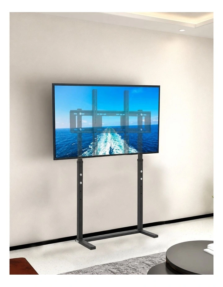 Black 32100 Flat Screen Floor Stand with Space-Saving Contemporary Base image 4